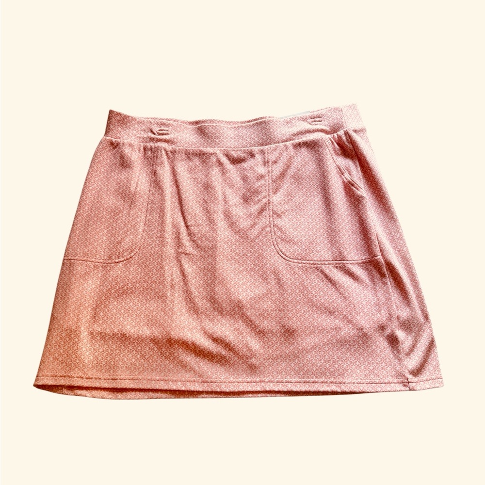Women's Croft & Barrow Orange Peach Easy Knit  Pull On Skort Size L NWT Golf